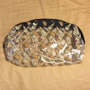 Clear plastic cosmetic bag